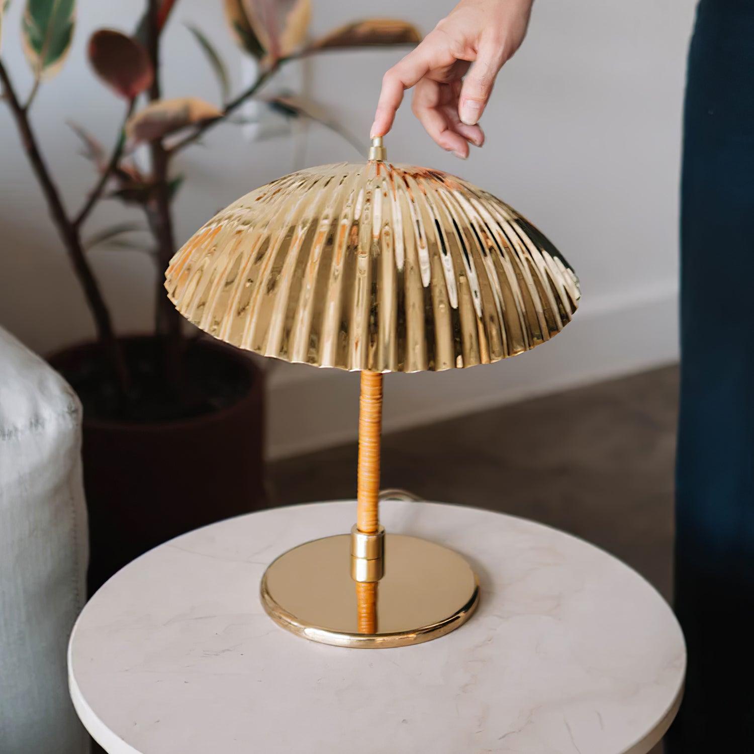 Zorare Brass Glam Table Lamp-Neutral Decor