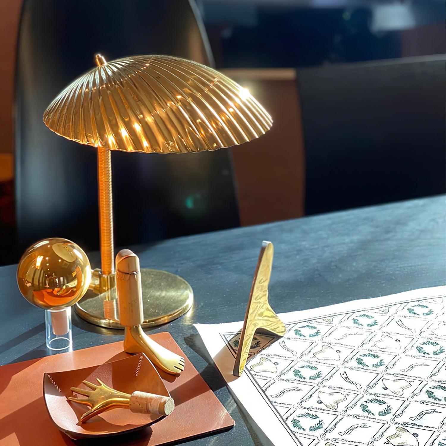 Zorare Brass Glam Table Lamp-Neutral Decor