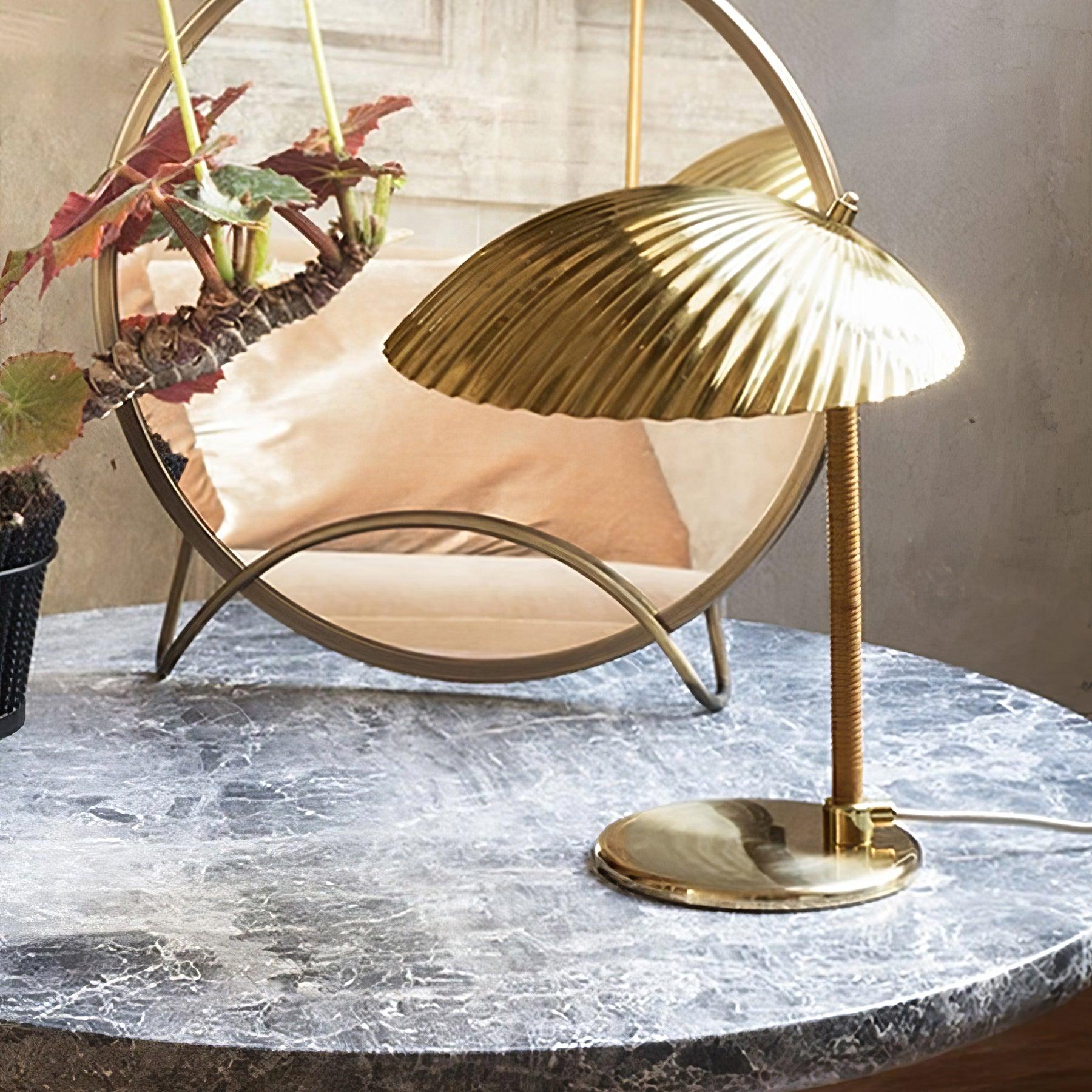 Zorare Brass Glam Table Lamp-Neutral Decor
