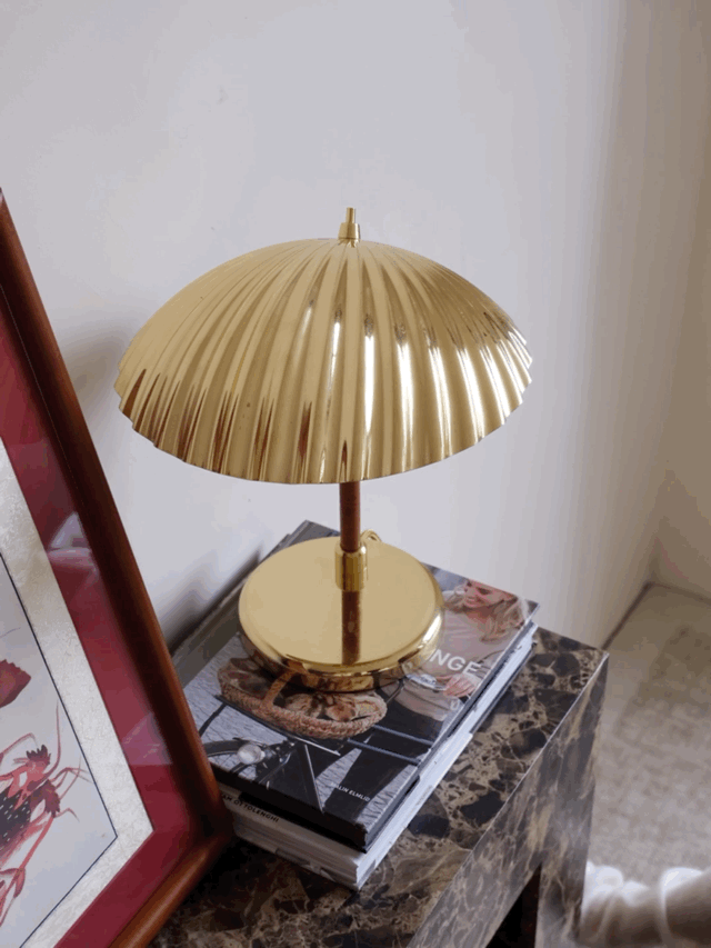 Zorare Brass Glam Table Lamp-Neutral Decor