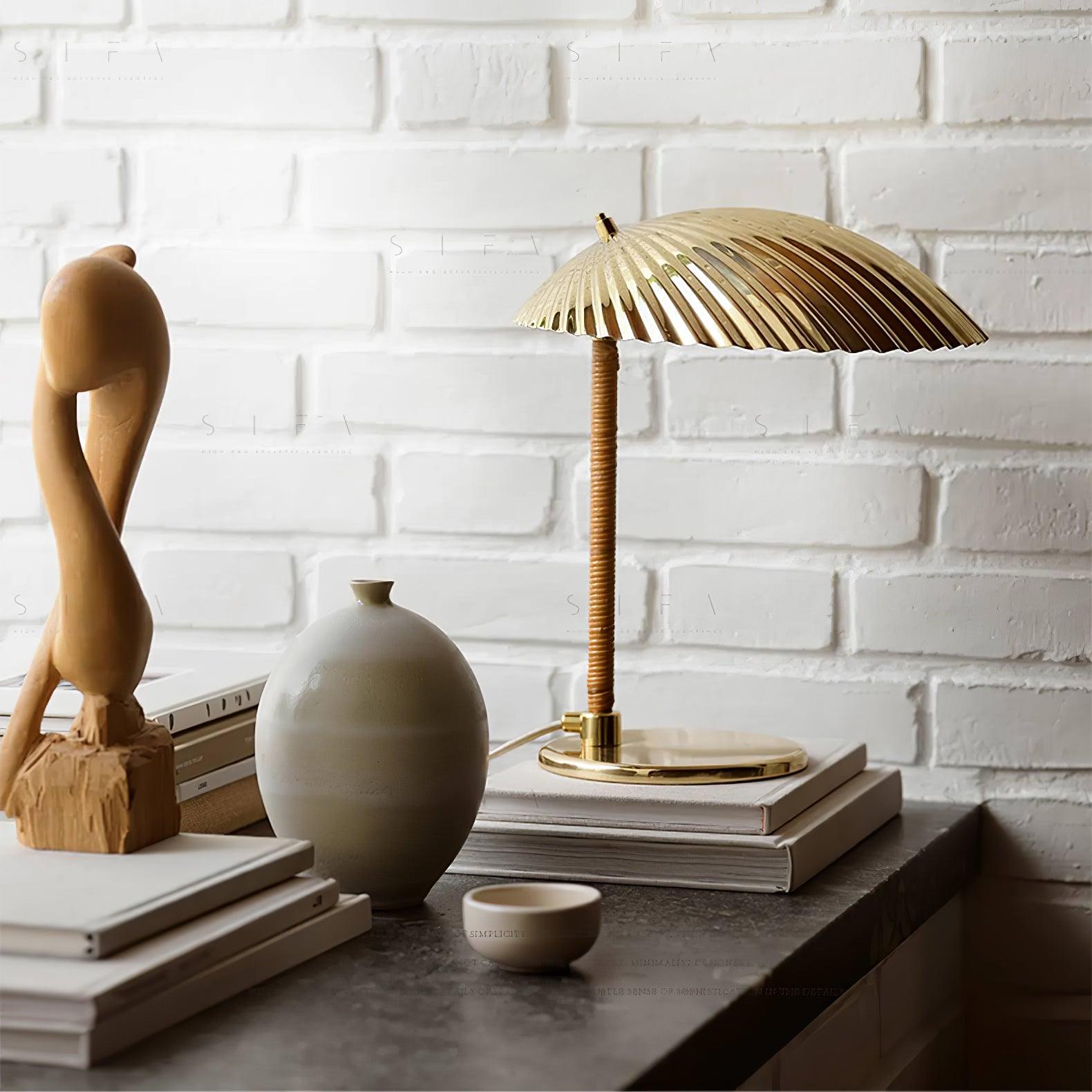 Zorare Brass Glam Table Lamp-Neutral Decor