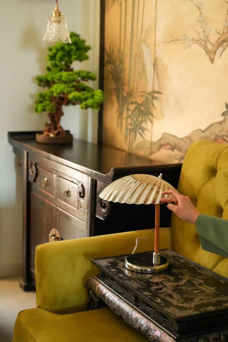 Zorare Brass Glam Table Lamp-Neutral Decor