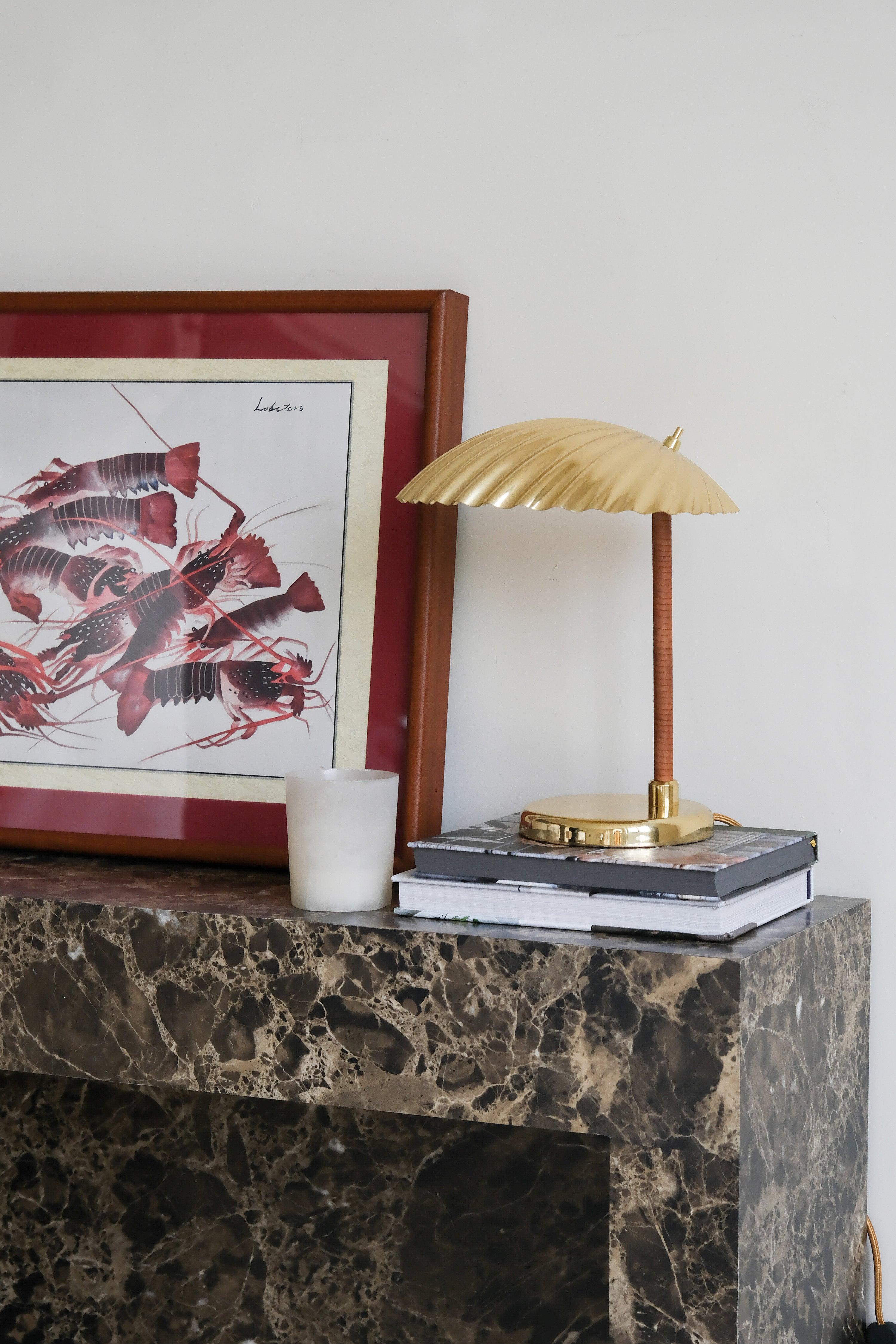 Zorare Brass Glam Table Lamp-Neutral Decor