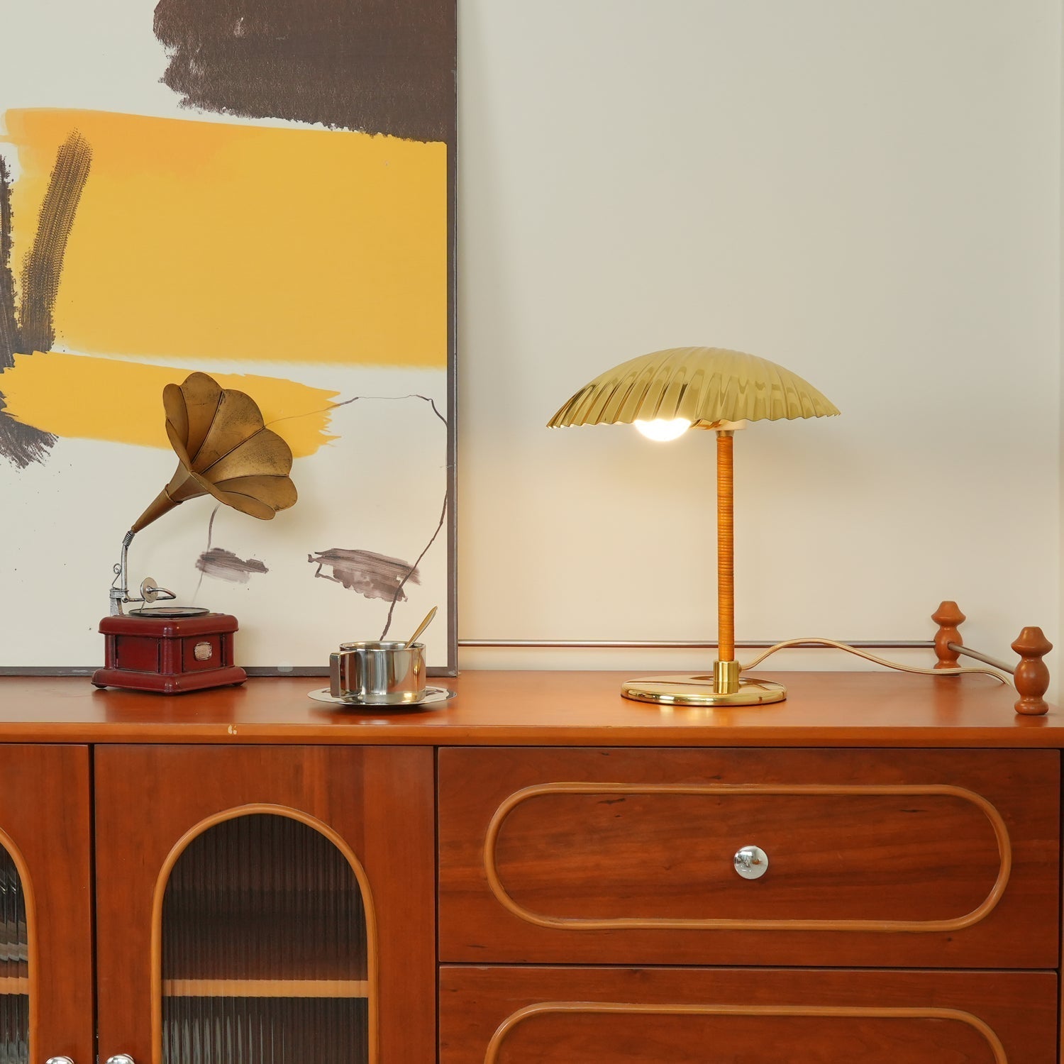 Zorare Brass Glam Table Lamp-Neutral Decor