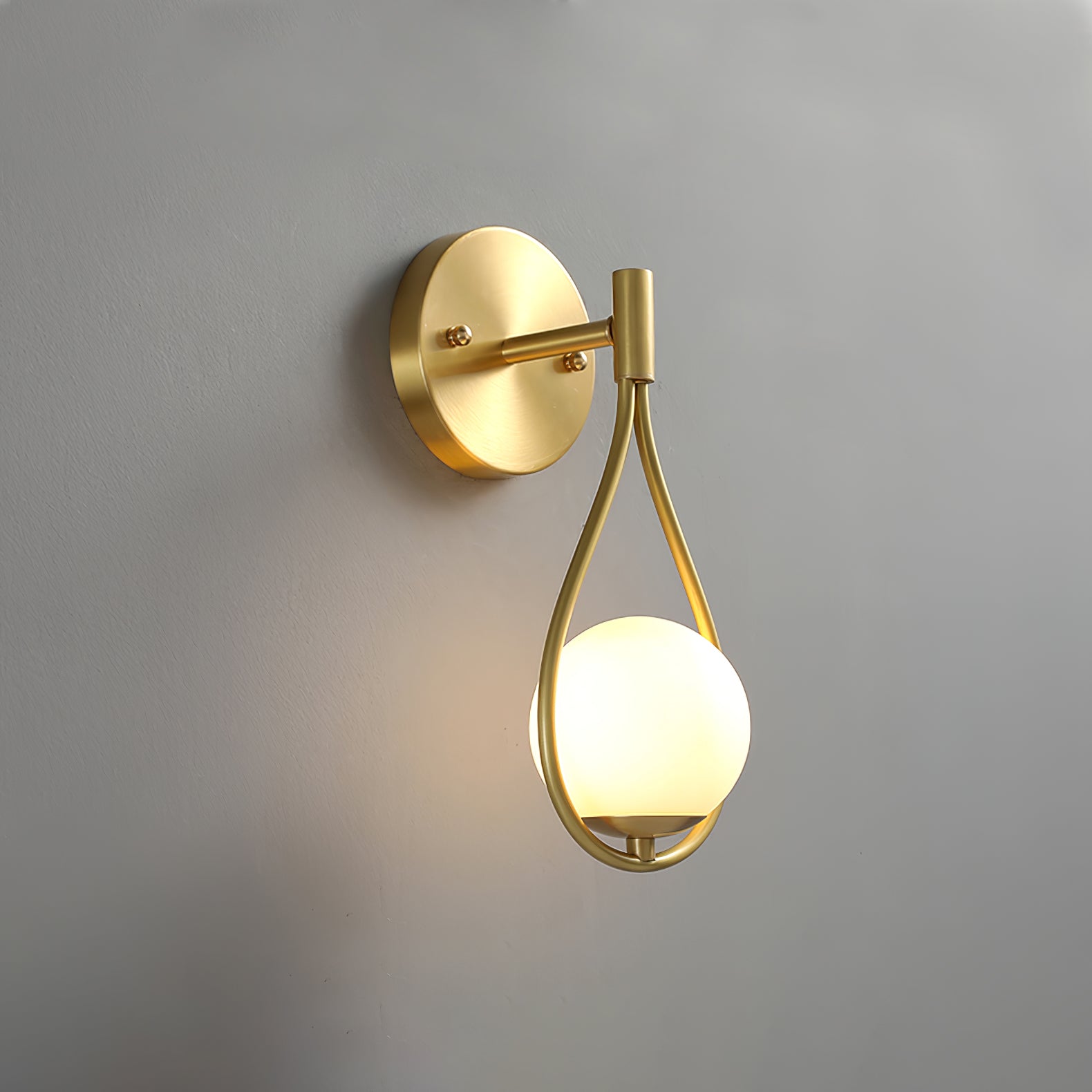 Rominex Modern Minimalist Vanity Brass Glass Wall Lamp-Neutral Decor