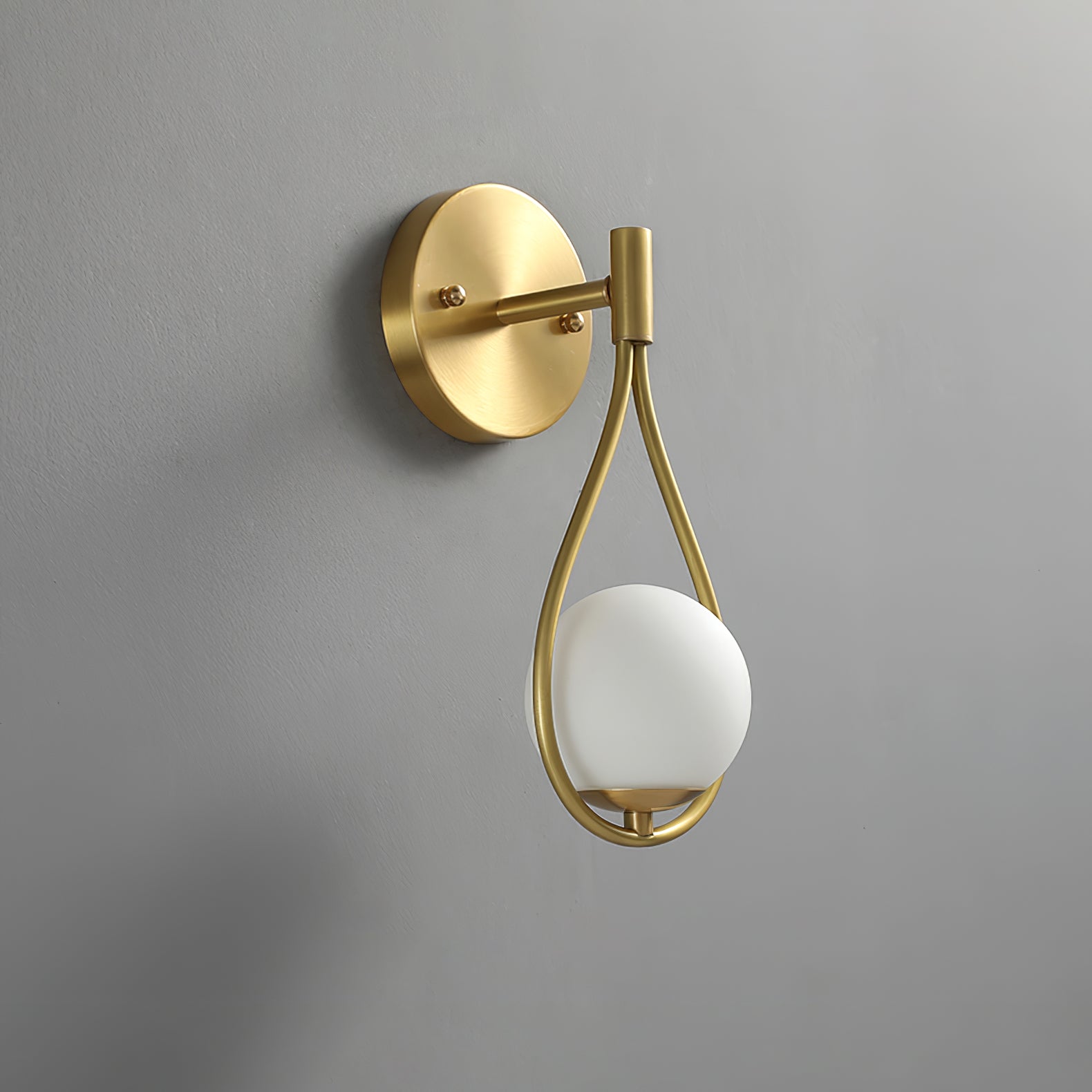 Rominex Modern Minimalist Vanity Brass Glass Wall Lamp-Neutral Decor
