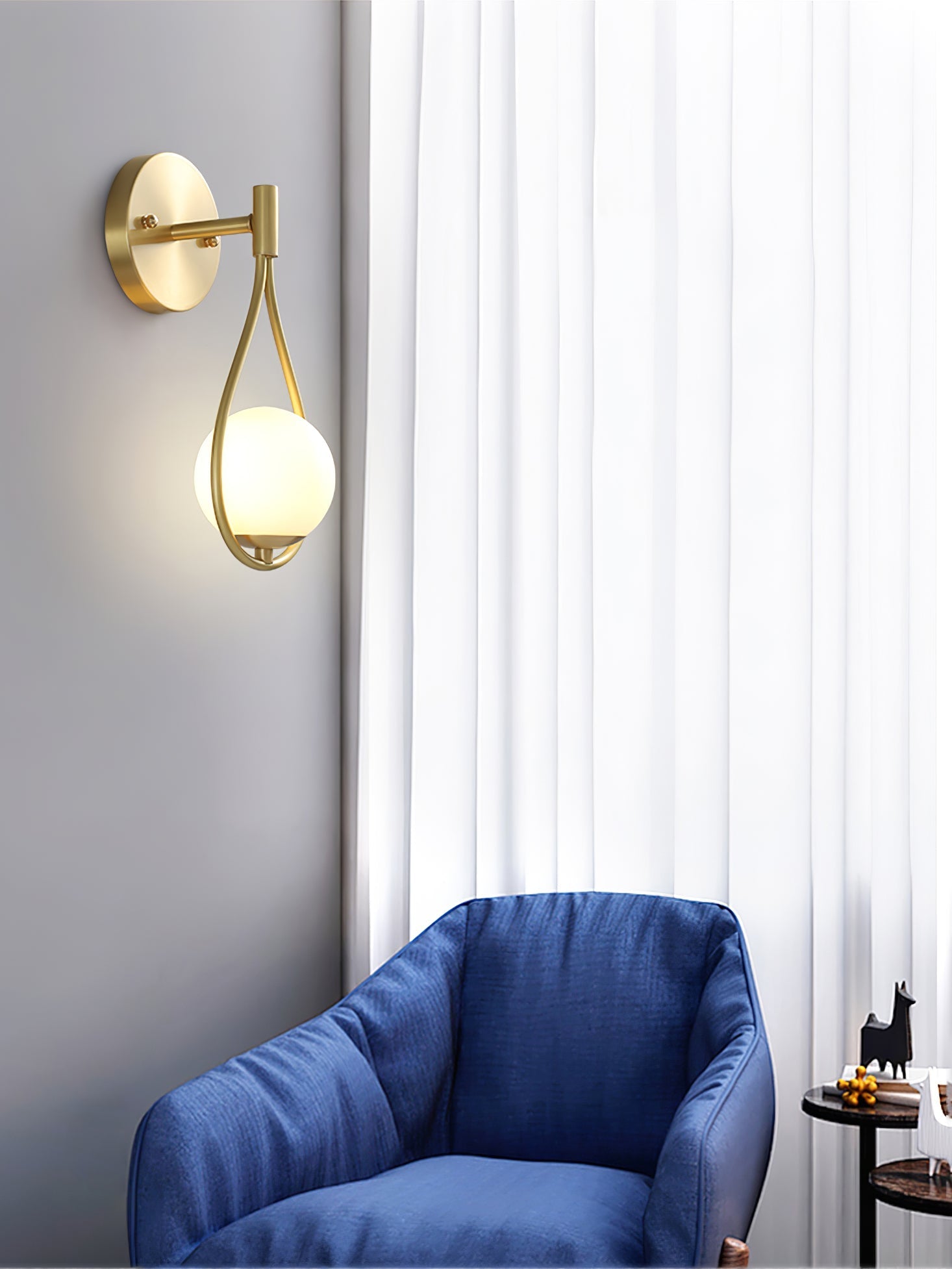 Rominex Modern Minimalist Vanity Brass Glass Wall Lamp-Neutral Decor