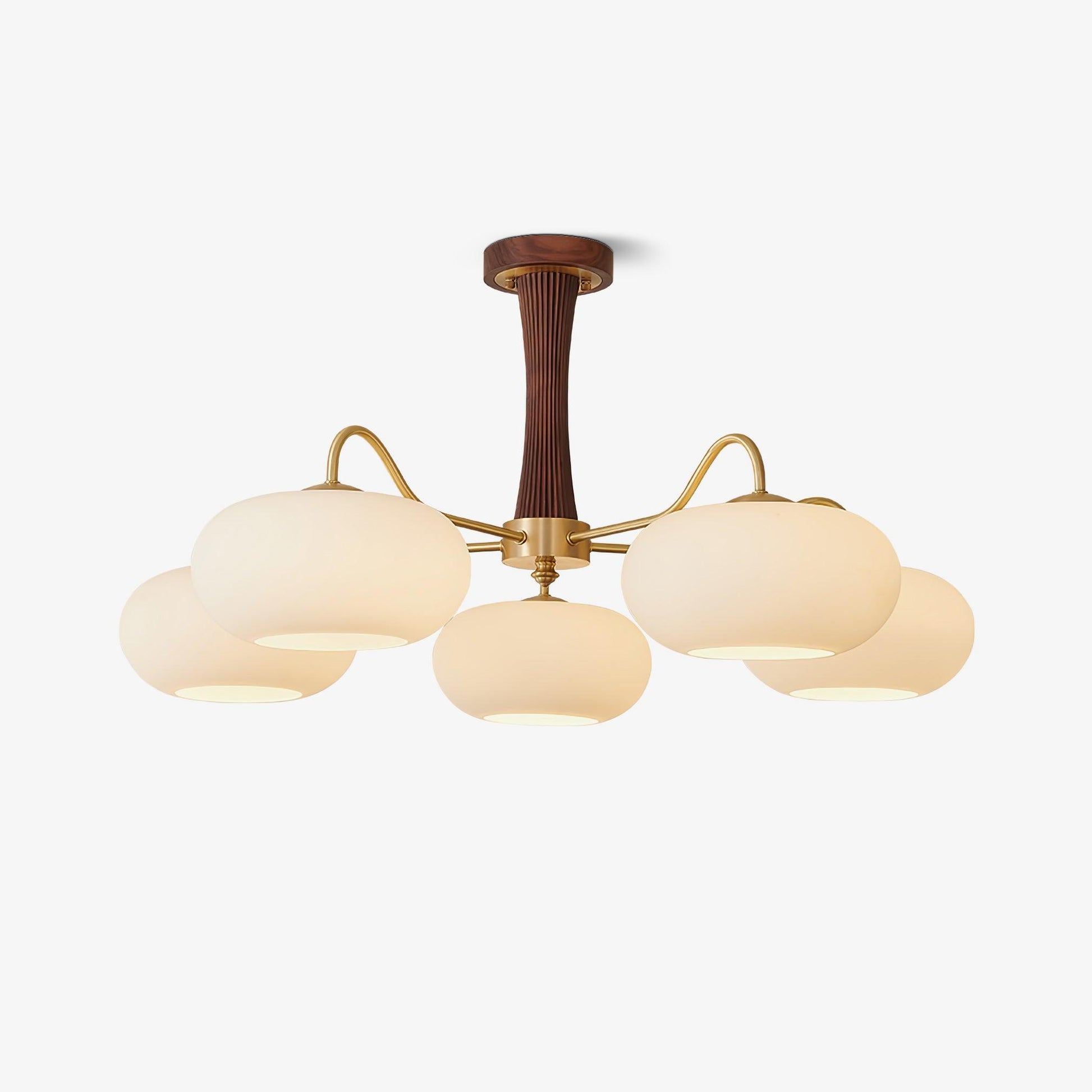 Lustra Chandelier Brass Wooden Persimmon-Neutral Decor