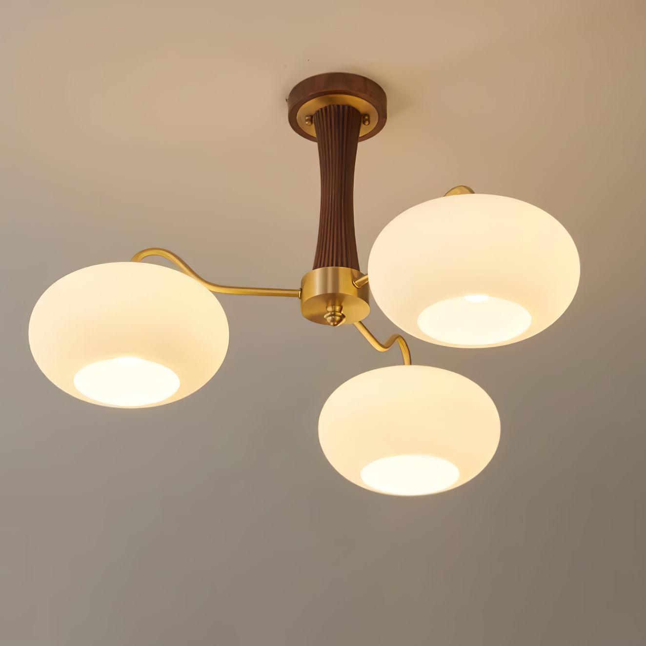Lustra Chandelier Brass Wooden Persimmon-Neutral Decor