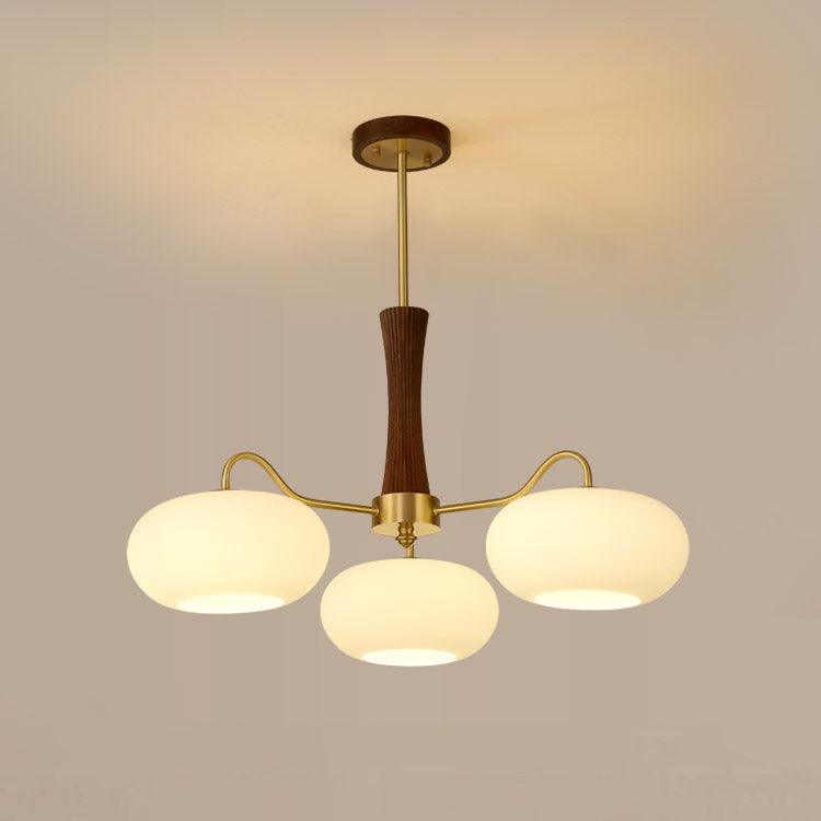 Lustra Chandelier Brass Wooden Persimmon-Neutral Decor