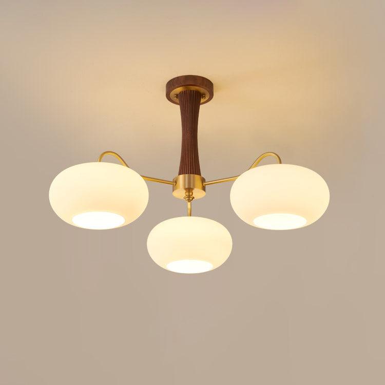 Lustra Chandelier Brass Wooden Persimmon-Neutral Decor