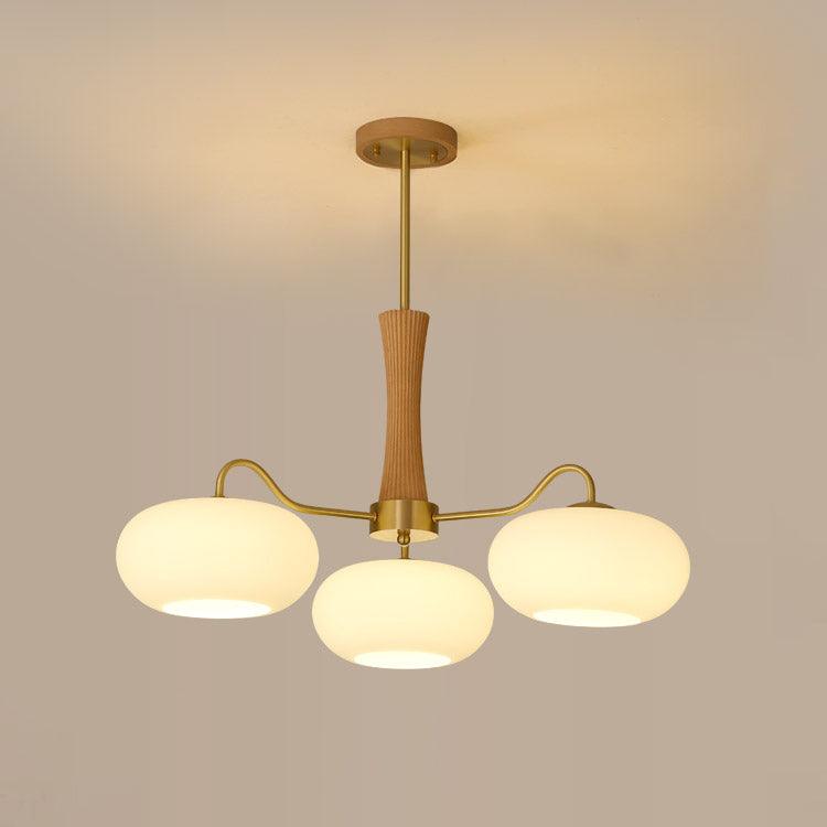 Lustra Chandelier Brass Wooden Persimmon-Neutral Decor