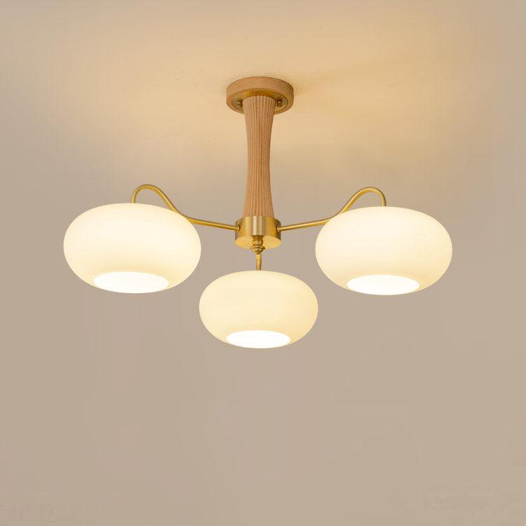 Lustra Chandelier Brass Wooden Persimmon-Neutral Decor