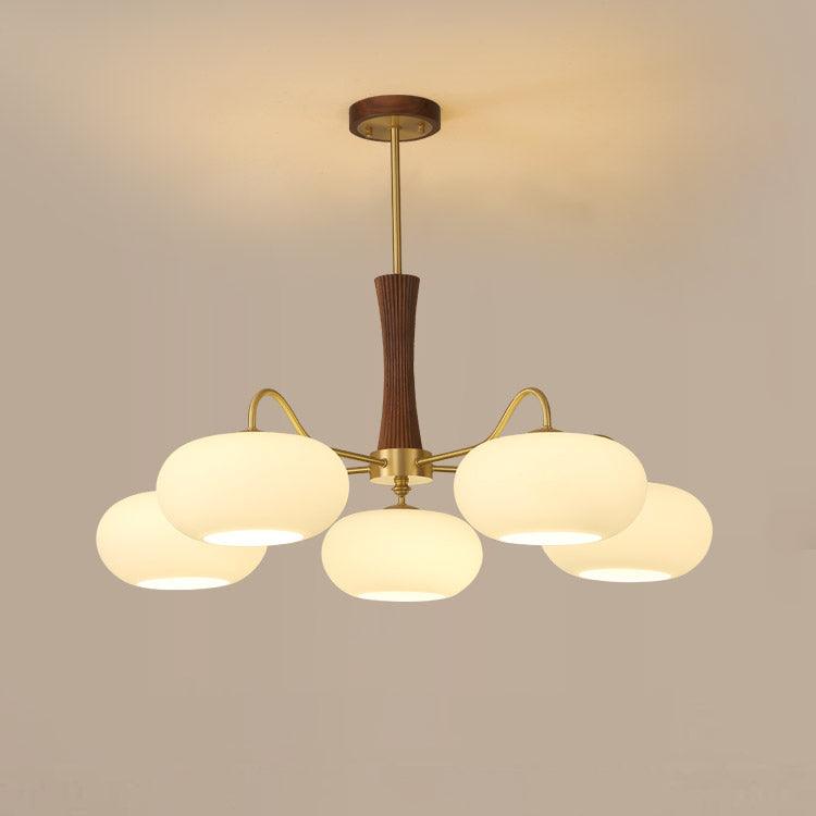 Lustra Chandelier Brass Wooden Persimmon-Neutral Decor