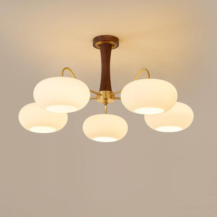 Lustra Chandelier Brass Wooden Persimmon-Neutral Decor