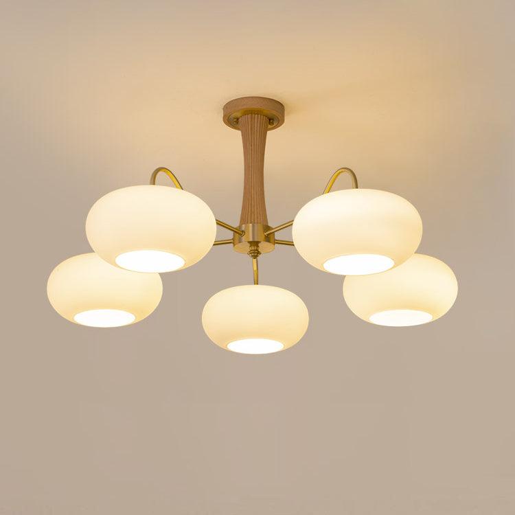 Lustra Chandelier Brass Wooden Persimmon-Neutral Decor