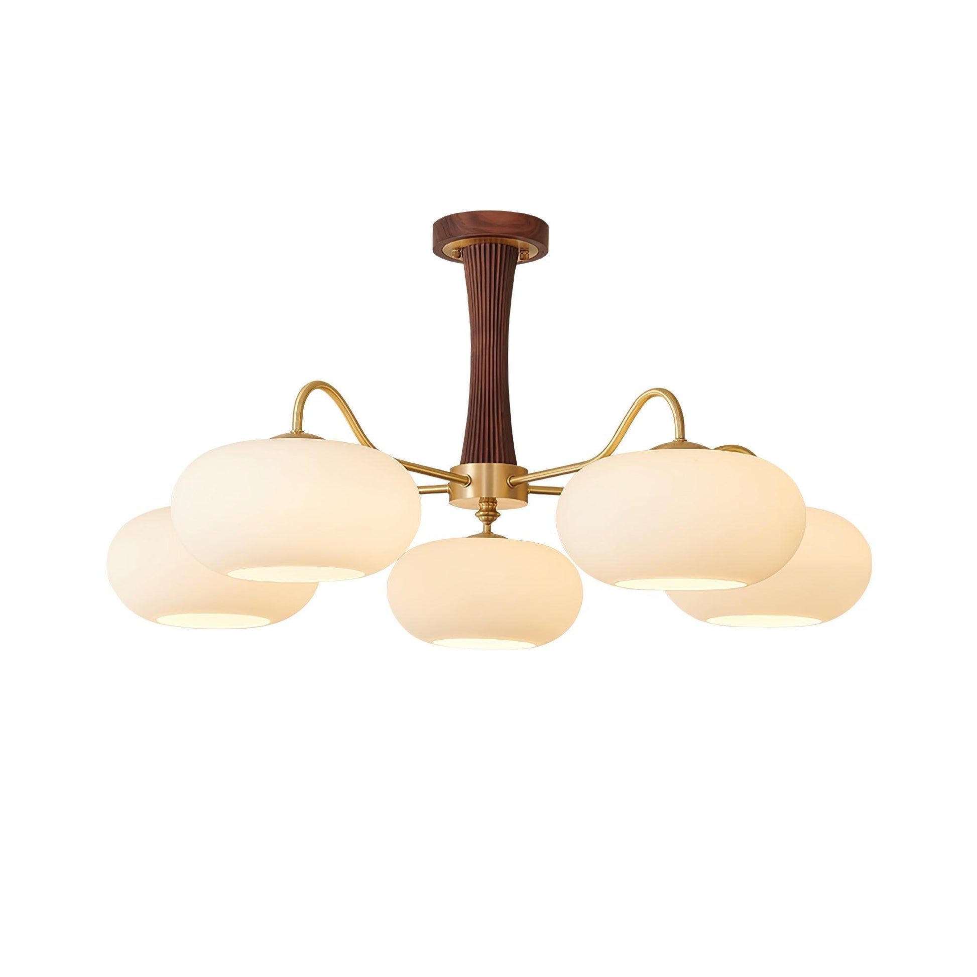Lustra Chandelier Brass Wooden Persimmon-Neutral Decor
