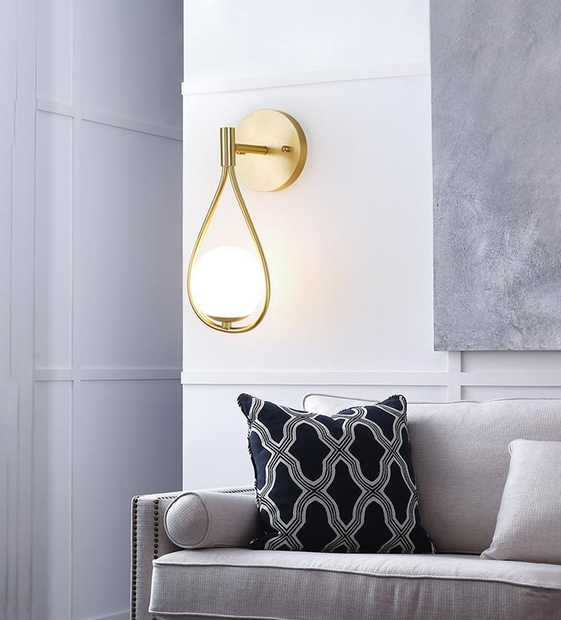 Rominex Modern Minimalist Vanity Brass Glass Wall Lamp-Neutral Decor