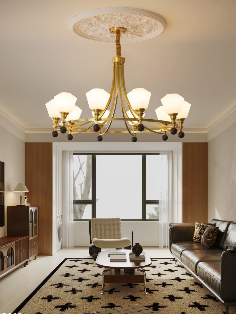 Nyraeyra Premium Nordic Art Brass Wood Chandelier-Neutral Decor