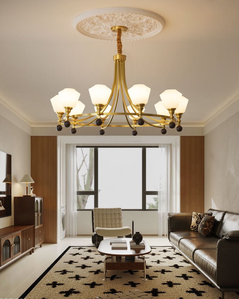 Nyraeyra Premium Nordic Art Brass Wood Chandelier-Neutral Decor