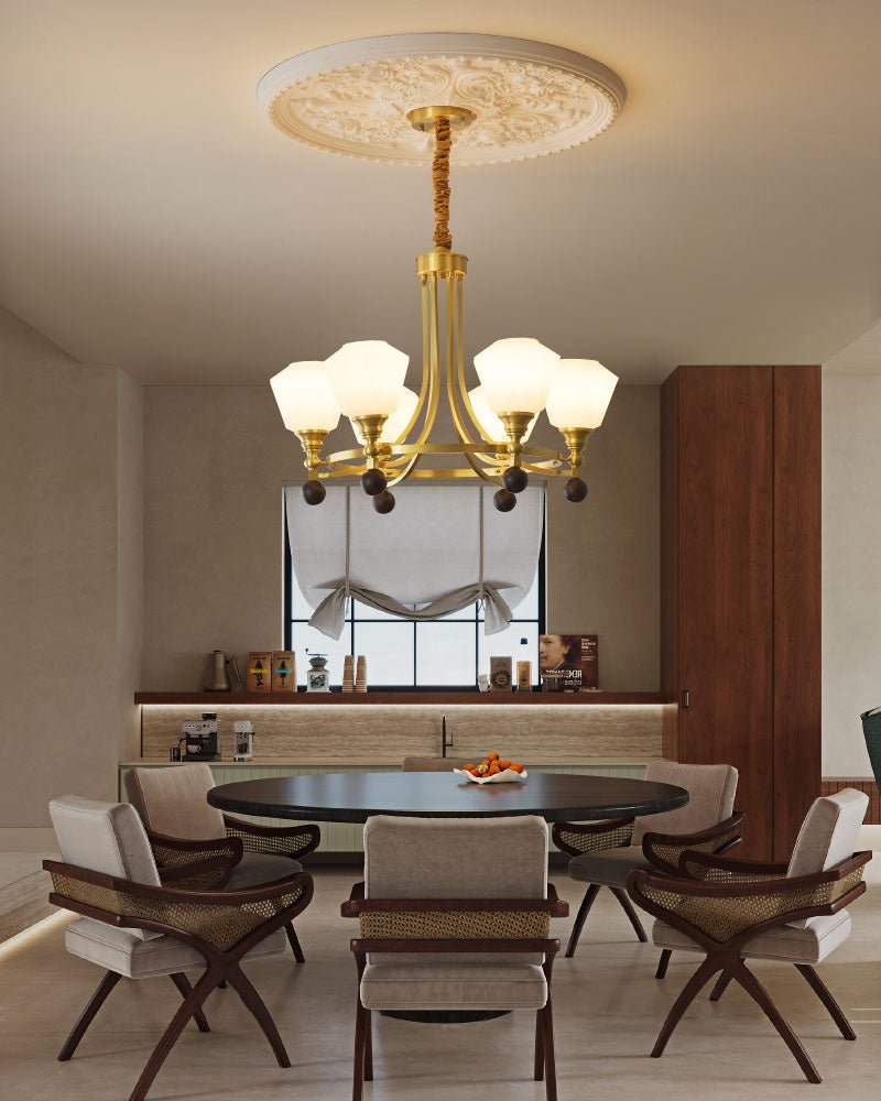 Nyraeyra Premium Nordic Art Brass Wood Chandelier-Neutral Decor