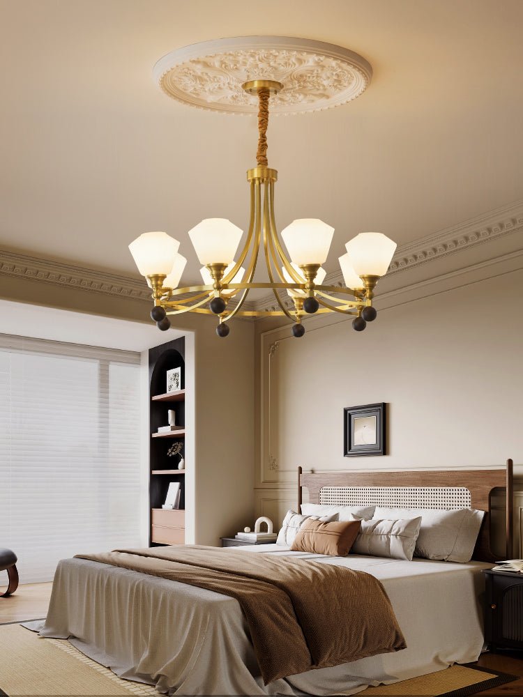 Nyraeyra Premium Nordic Art Brass Wood Chandelier-Neutral Decor