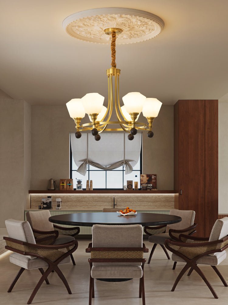 Nyraeyra Premium Nordic Art Brass Wood Chandelier-Neutral Decor