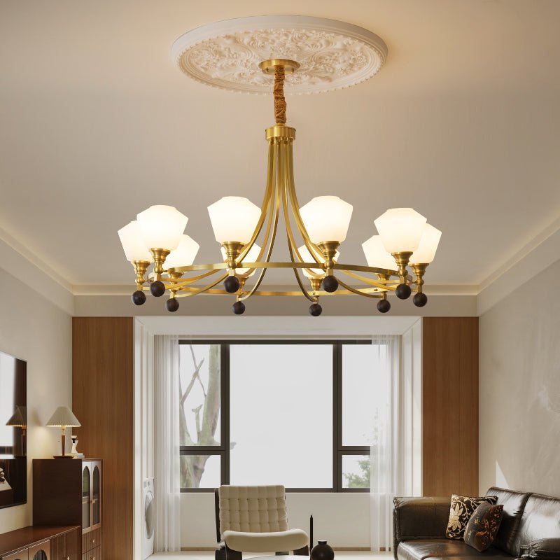Nyraeyra Premium Nordic Art Brass Wood Chandelier-Neutral Decor