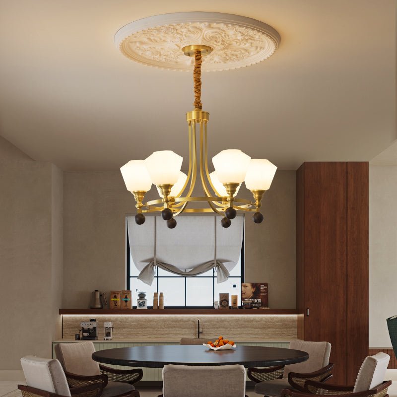 Nyraeyra Premium Nordic Art Brass Wood Chandelier-Neutral Decor