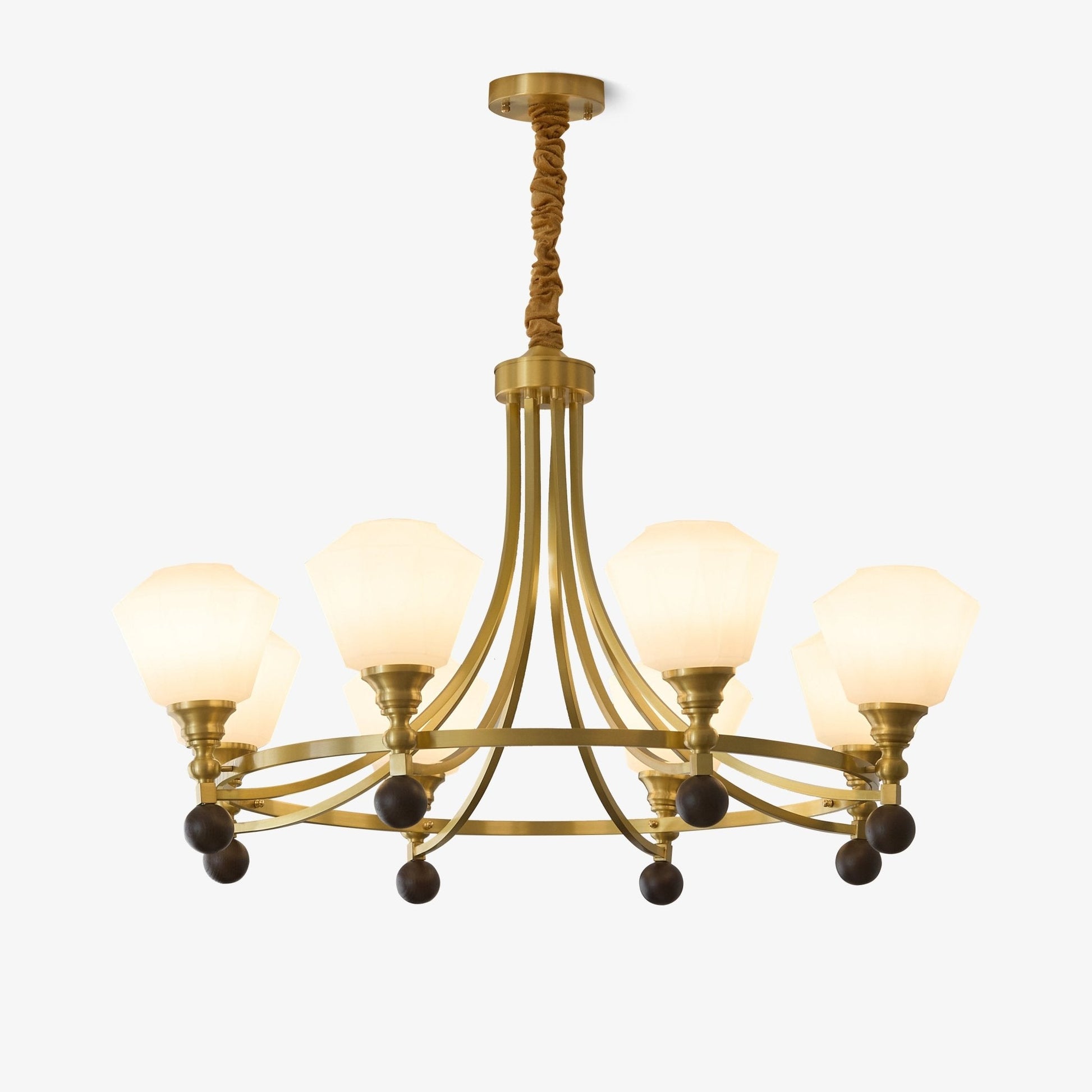 Nyraeyra Premium Nordic Art Brass Wood Chandelier-Neutral Decor
