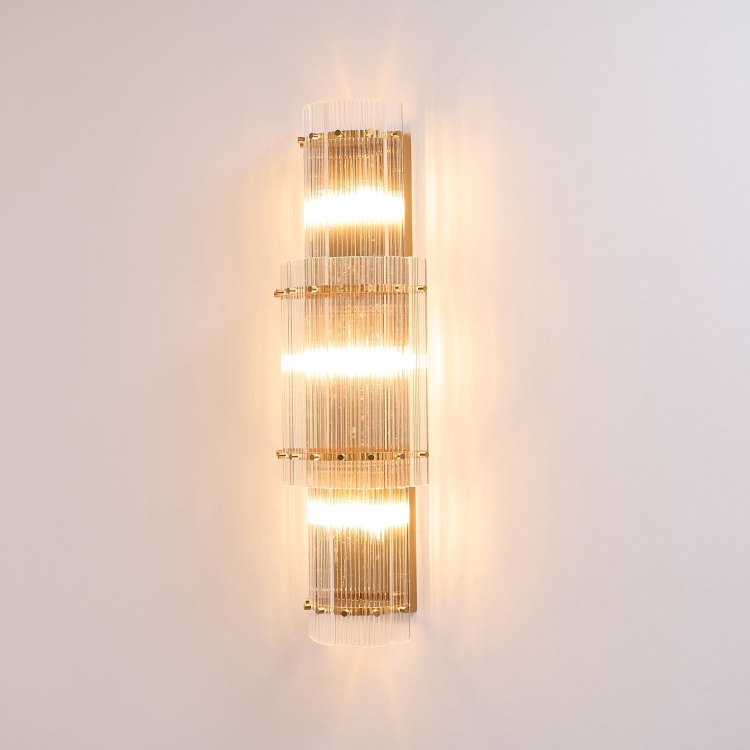 Aurora Wall Light Layered Glass Rods Copper Modern Vertical-Neutral Decor
