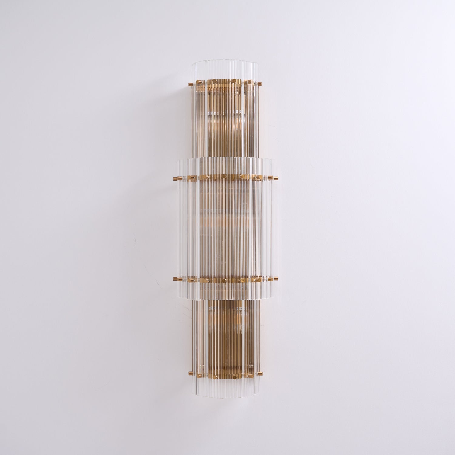 Aurora Wall Light Layered Glass Rods Copper Modern Vertical-Neutral Decor