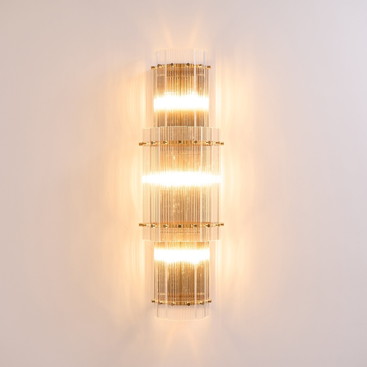Aurora Wall Light Layered Glass Rods Copper Modern Vertical-Neutral Decor