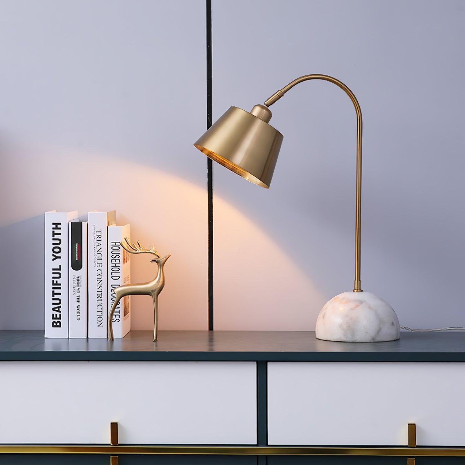 Caleo Elegant Marble Desk Lamp-Neutral Decor