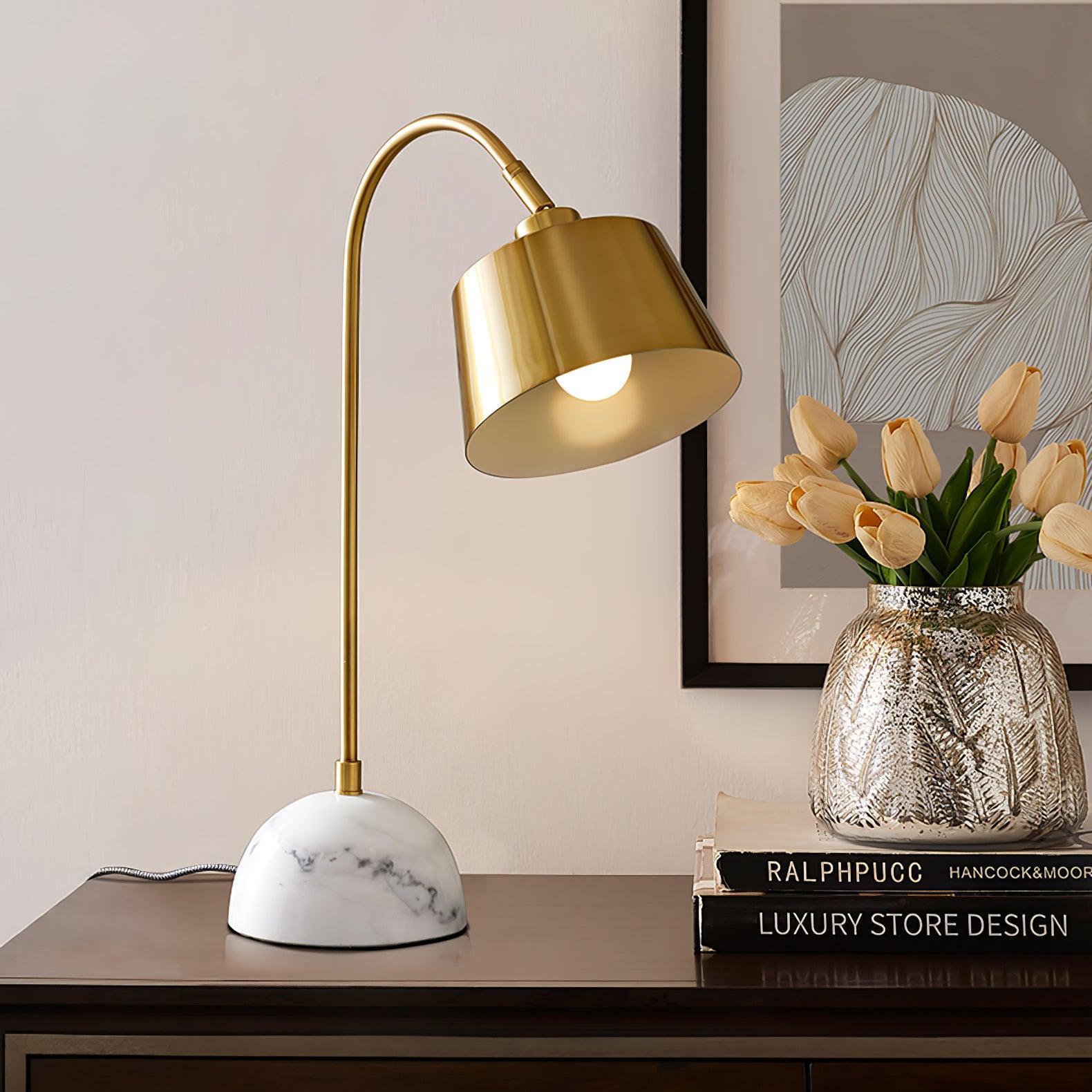 Caleo Elegant Marble Desk Lamp-Neutral Decor