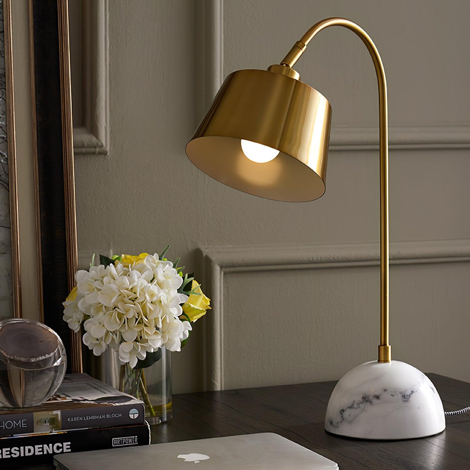 Caleo Elegant Marble Desk Lamp-Neutral Decor
