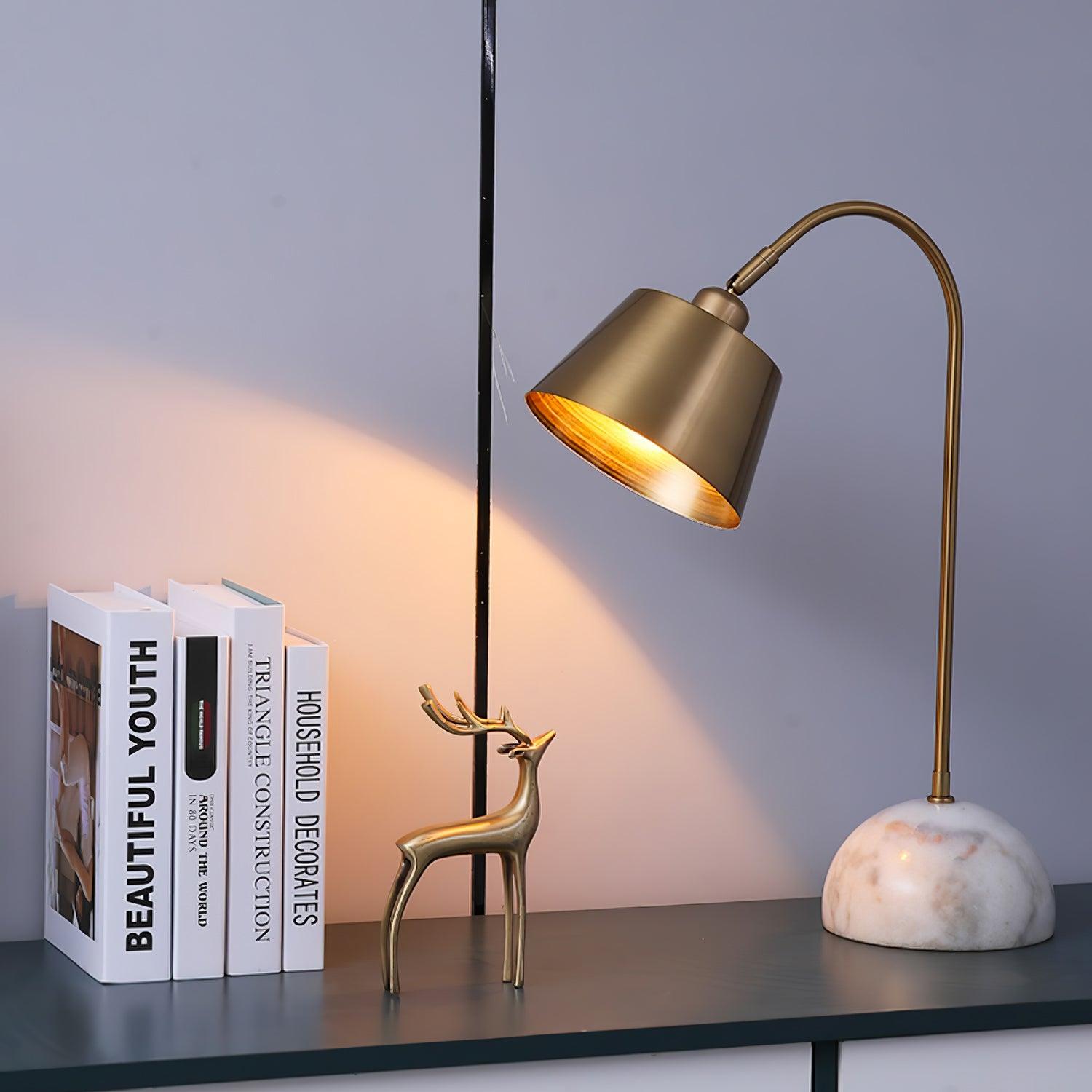 Caleo Elegant Marble Desk Lamp-Neutral Decor