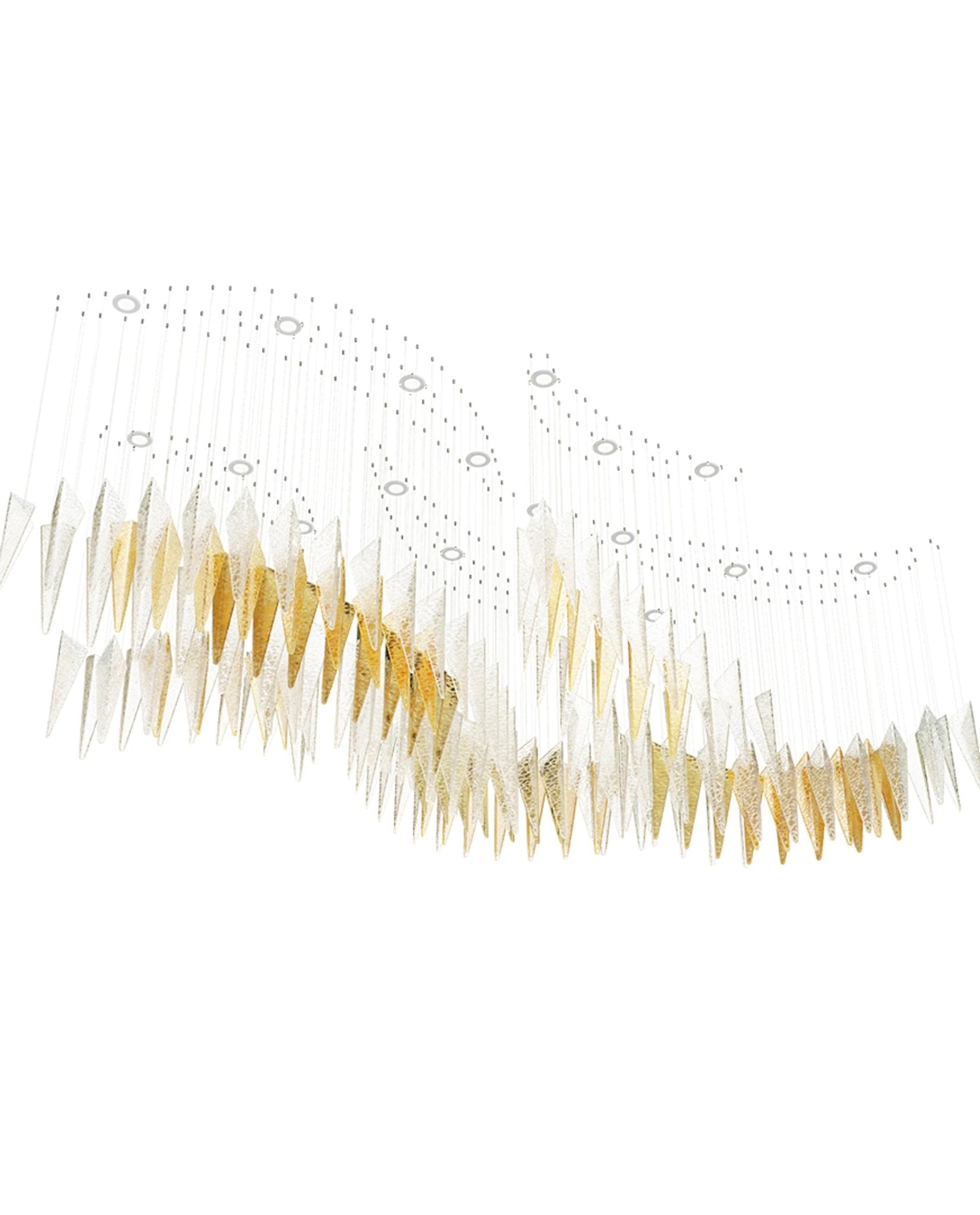 Nyvinia Glass Feather-Shape Chandelier-Neutral Decor