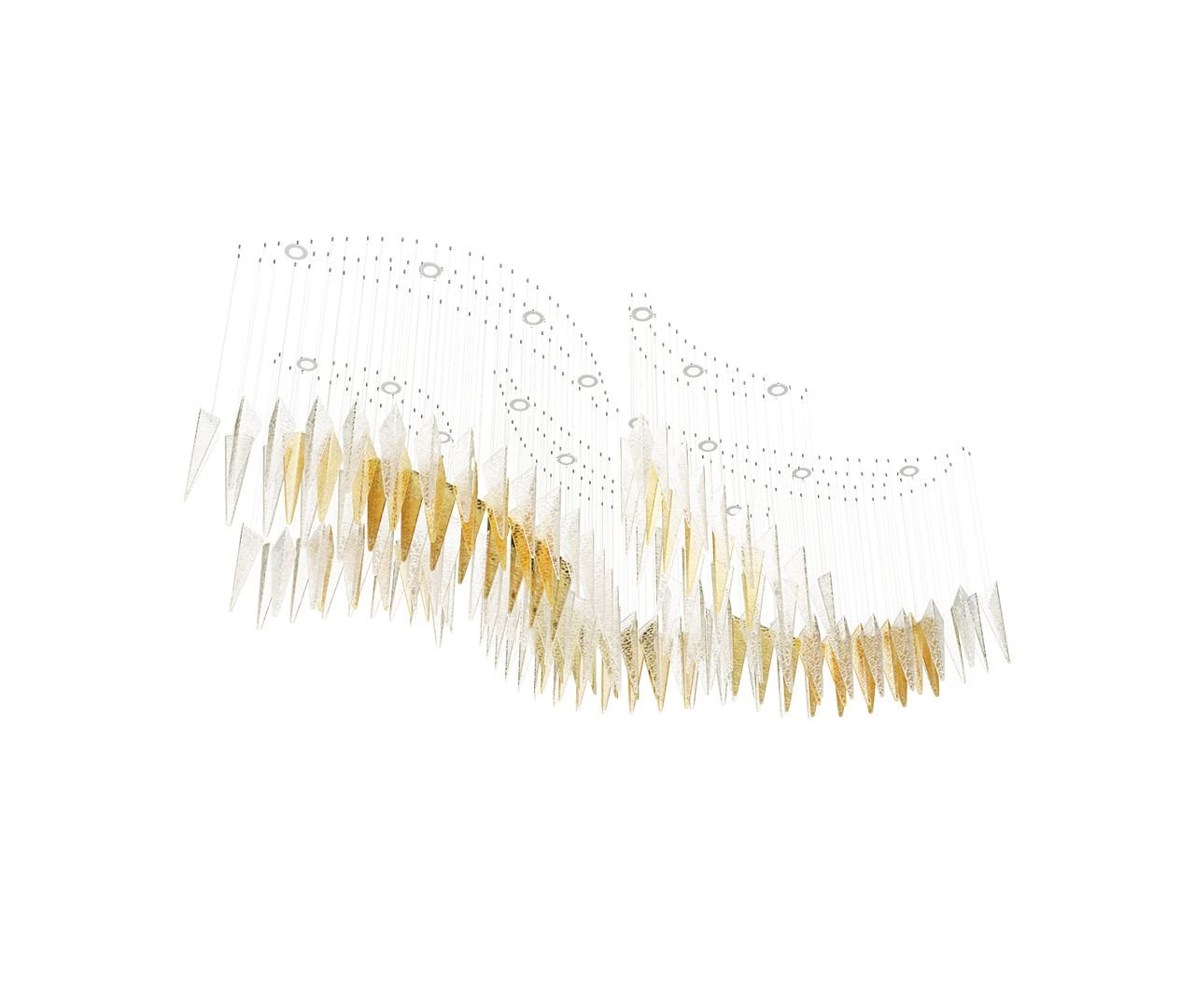 Nyvinia Glass Feather-Shape Chandelier-Neutral Decor