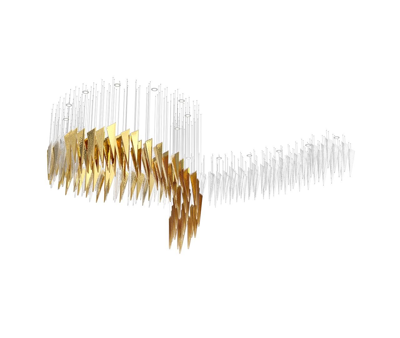 Nyvinia Glass Feather-Shape Chandelier-Neutral Decor