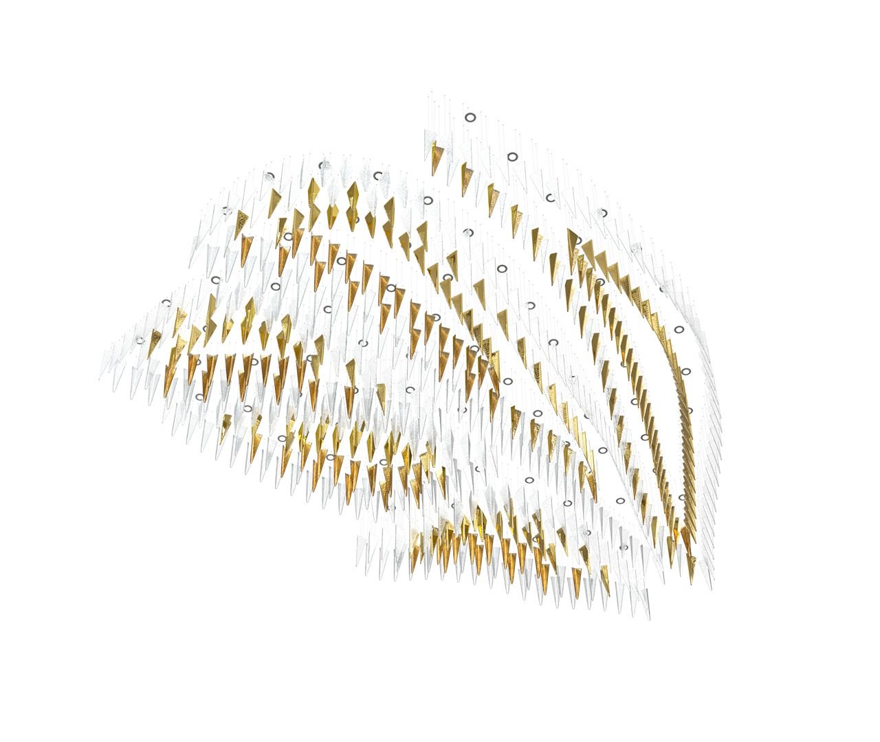 Nyvinia Glass Feather-Shape Chandelier-Neutral Decor