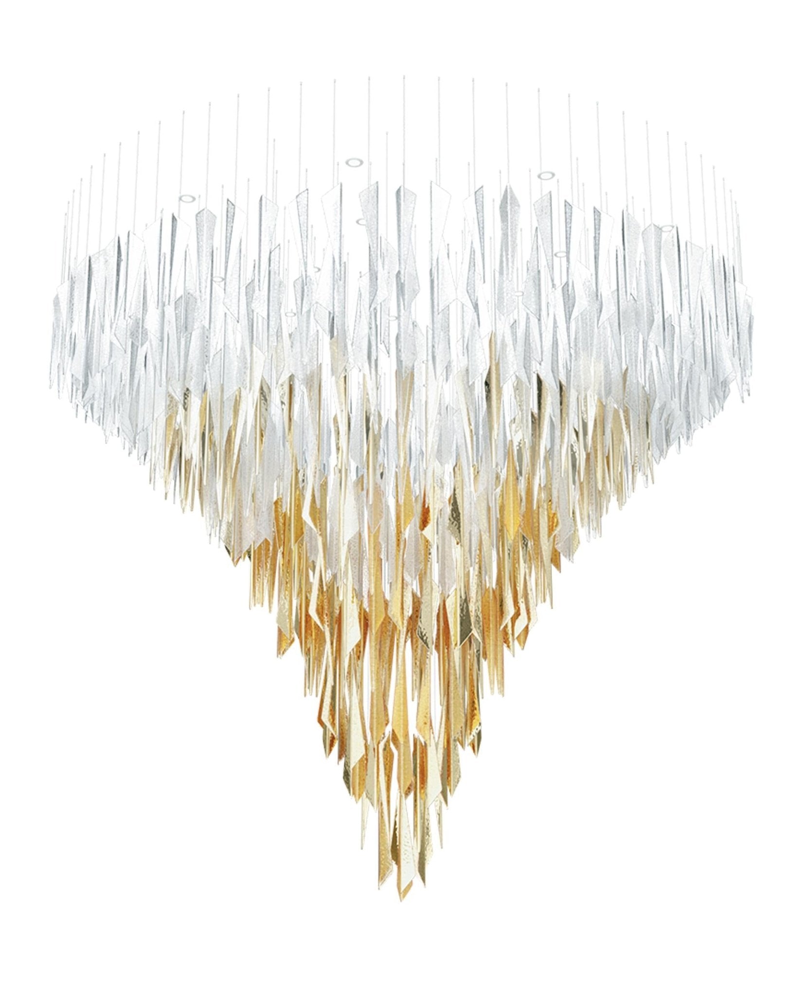 Nyvinia Glass Feather-Shape Chandelier-Neutral Decor