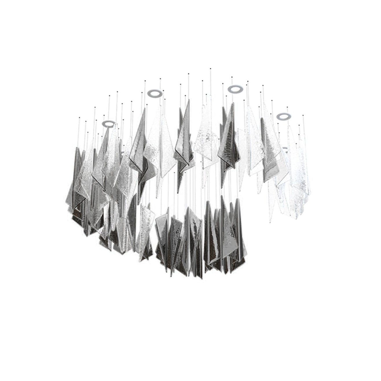 Nyvinia Glass Feather-Shape Chandelier-Neutral Decor