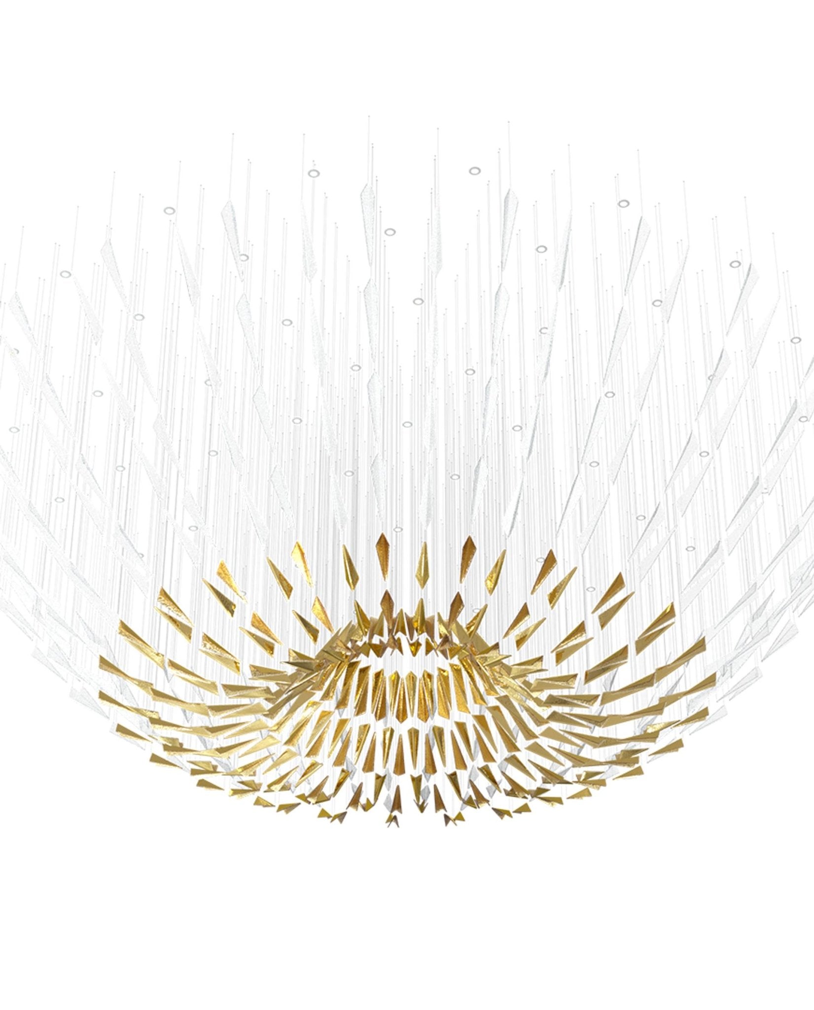 Nyvinia Glass Feather-Shape Chandelier-Neutral Decor