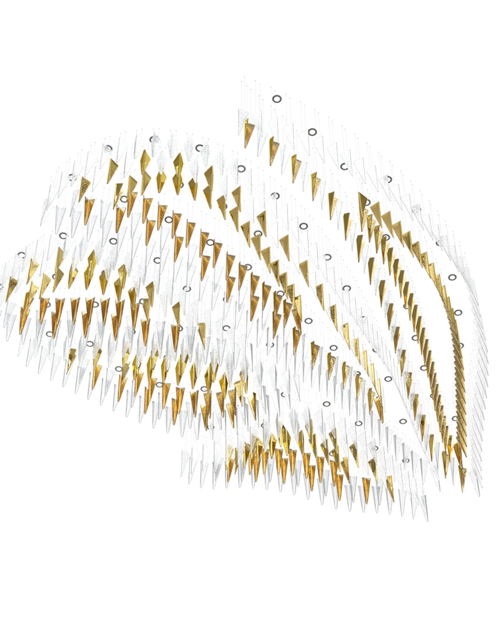 Nyvinia Glass Feather-Shape Chandelier-Neutral Decor