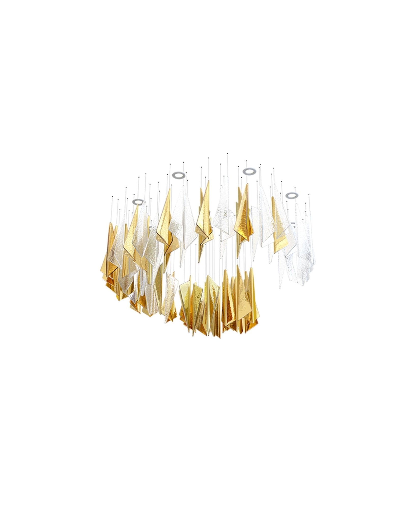 Nyvinia Glass Feather-Shape Chandelier-Neutral Decor