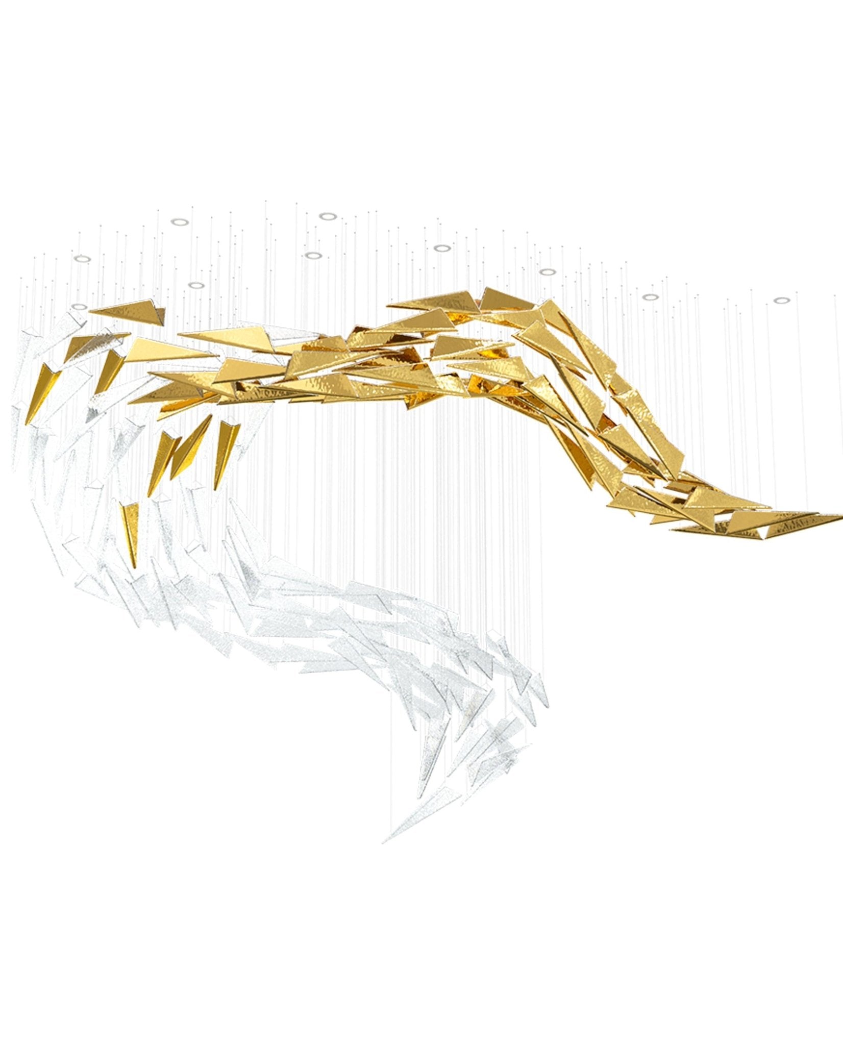 Nyvinia Glass Feather-Shape Chandelier-Neutral Decor