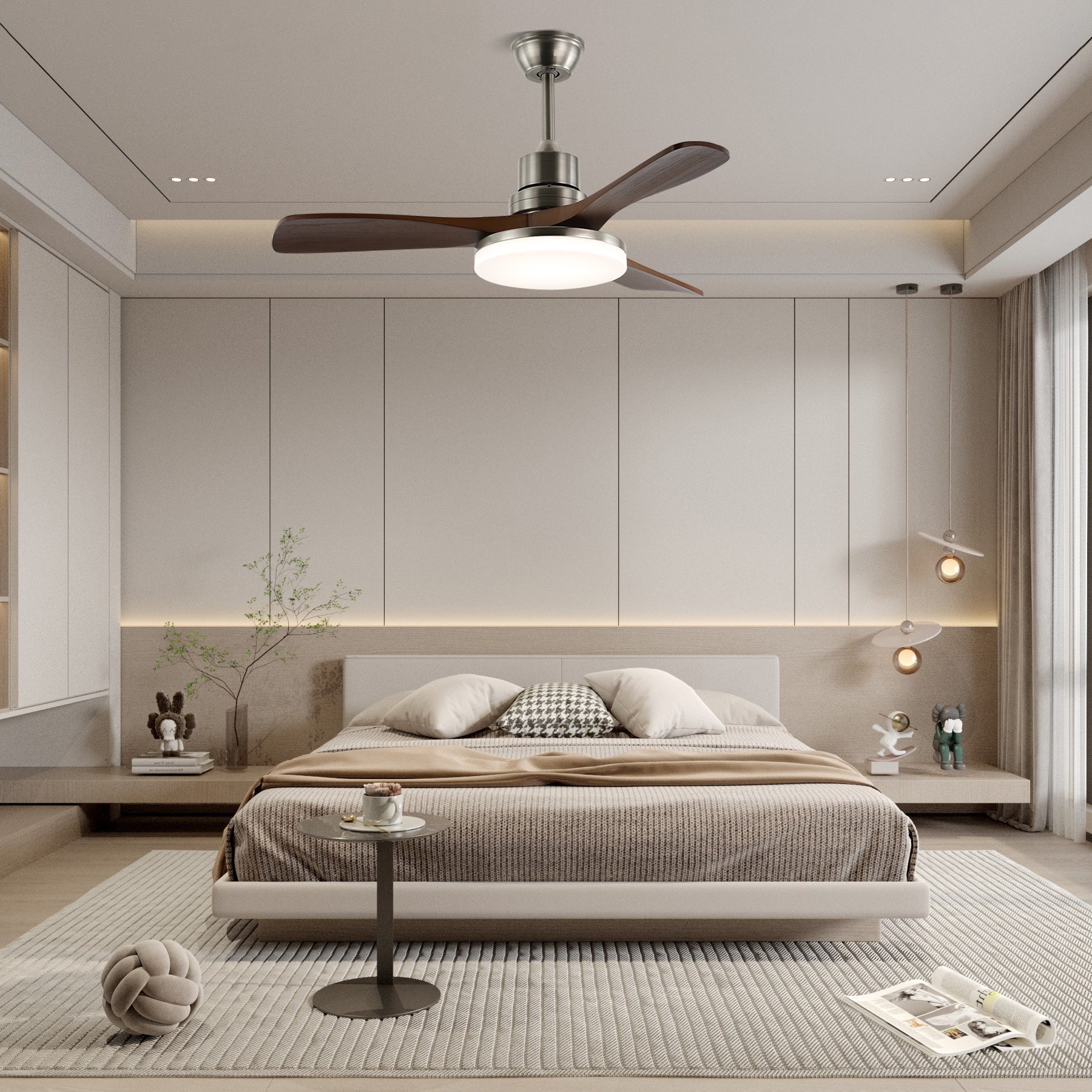 Kaelen Modern Wood Ceiling Fan Light-Neutral Decor