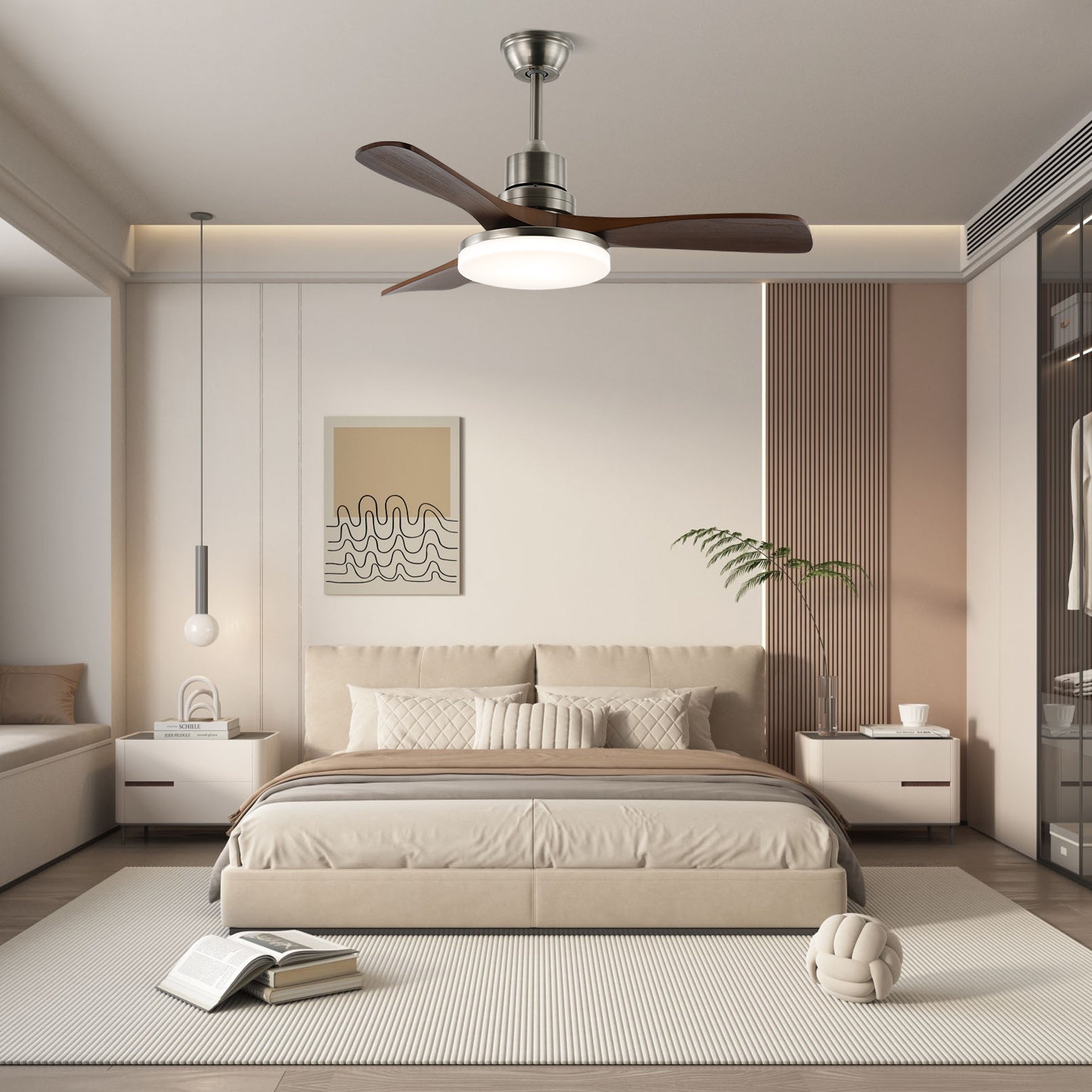 Kaelen Modern Wood Ceiling Fan Light-Neutral Decor