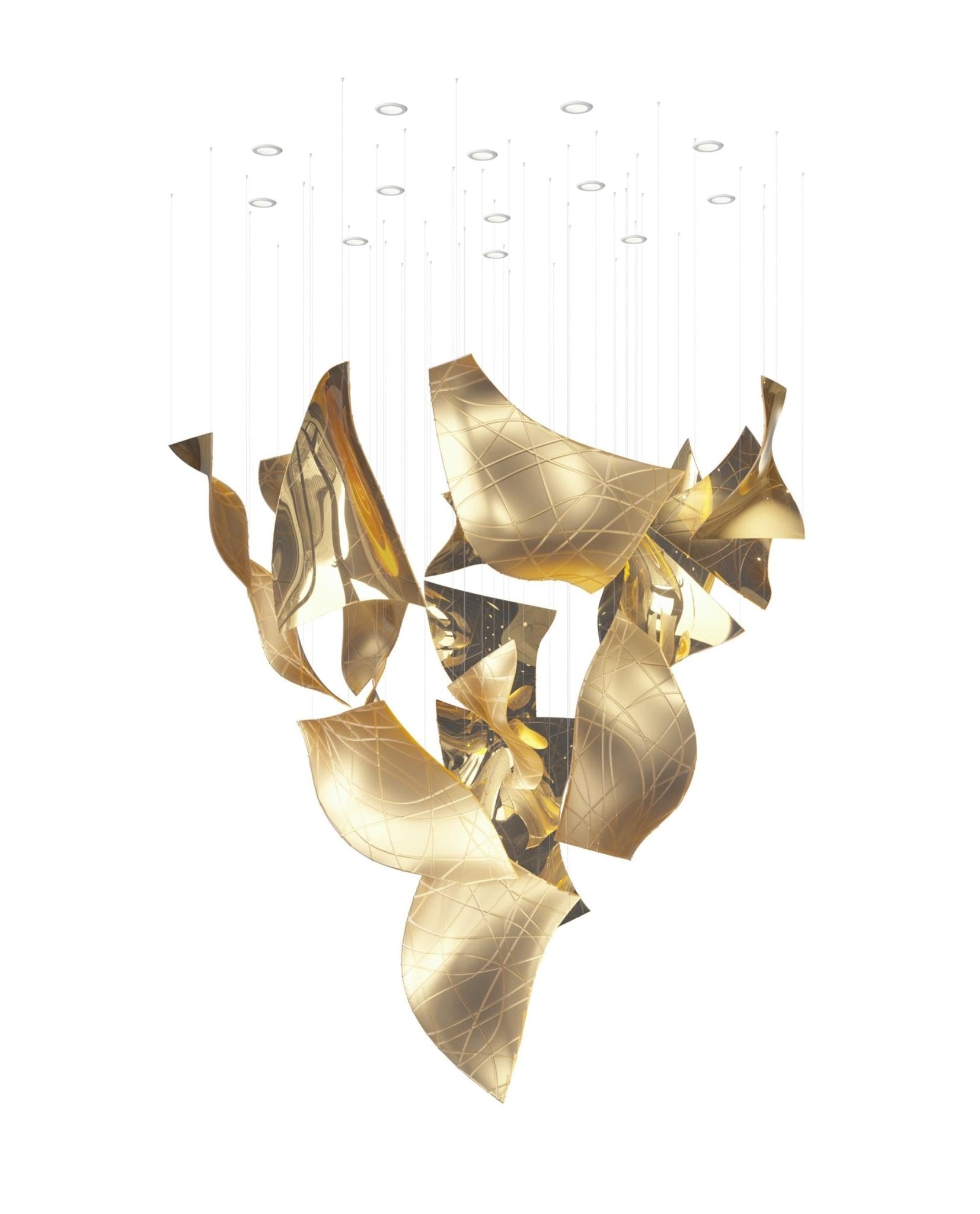 Alnoror Sculptural Gold Pendant Light-Neutral Decor